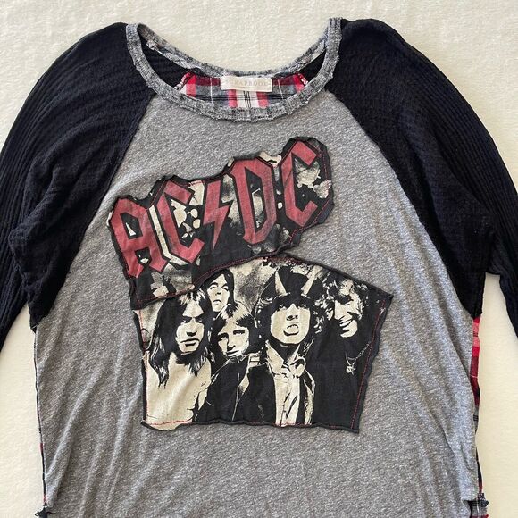AC/DC Scrapbook Long Sleeve Plaid T Shirt Size M/L See Measurements - Picture 4 of 8